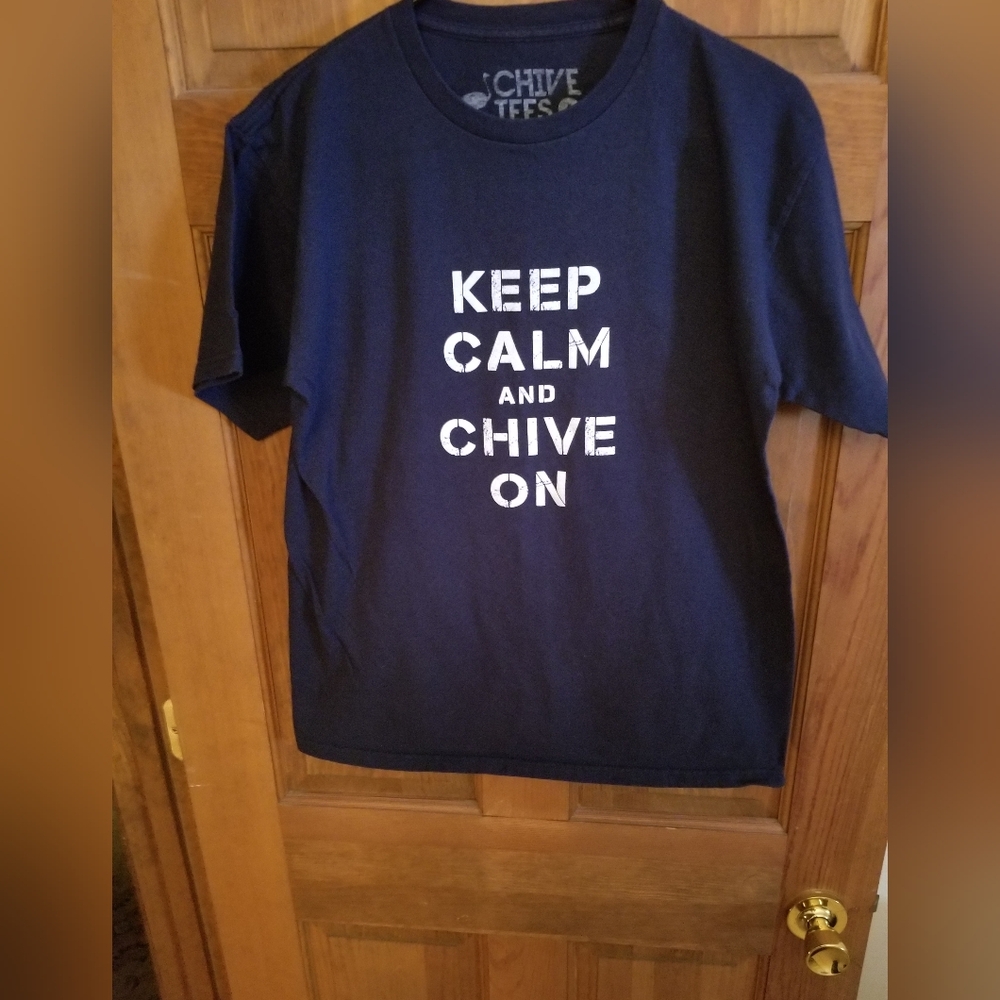 Navy Blue mens chive T-Shirt